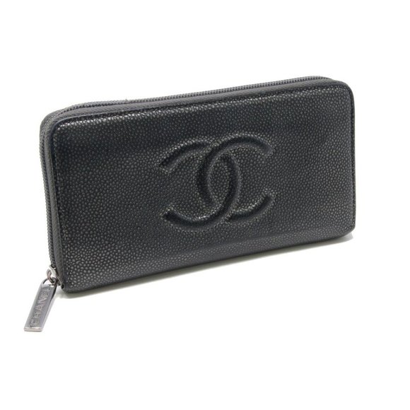 Chanel Caviar Long Large Quilted CC Zip Wallet CC-1104P-0007 - Picture 2 of 9